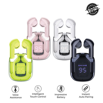 EARBUDS AIR 31 AIRPODS WIRELESS EARBUDS WITH CRYSTAL TRANSPARENT CASE WITH TYPE C CHARGING|EARBUDS BLUETOOTH 5.3 | NEW MODEL AIR 31